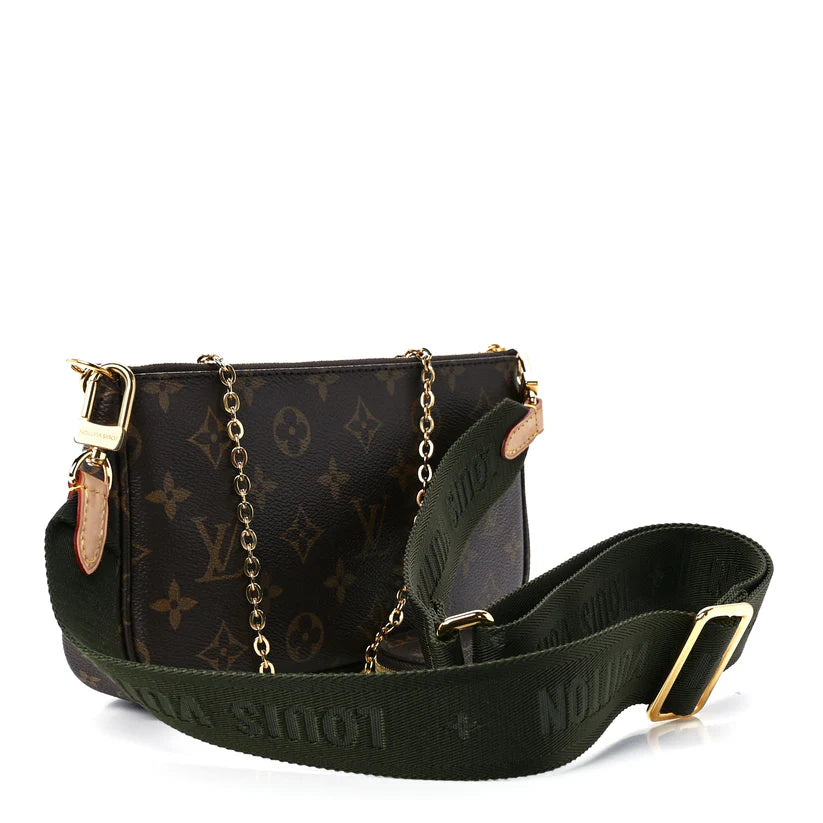 Louis Vuitton Monogram Multi Pochette With Green Strap