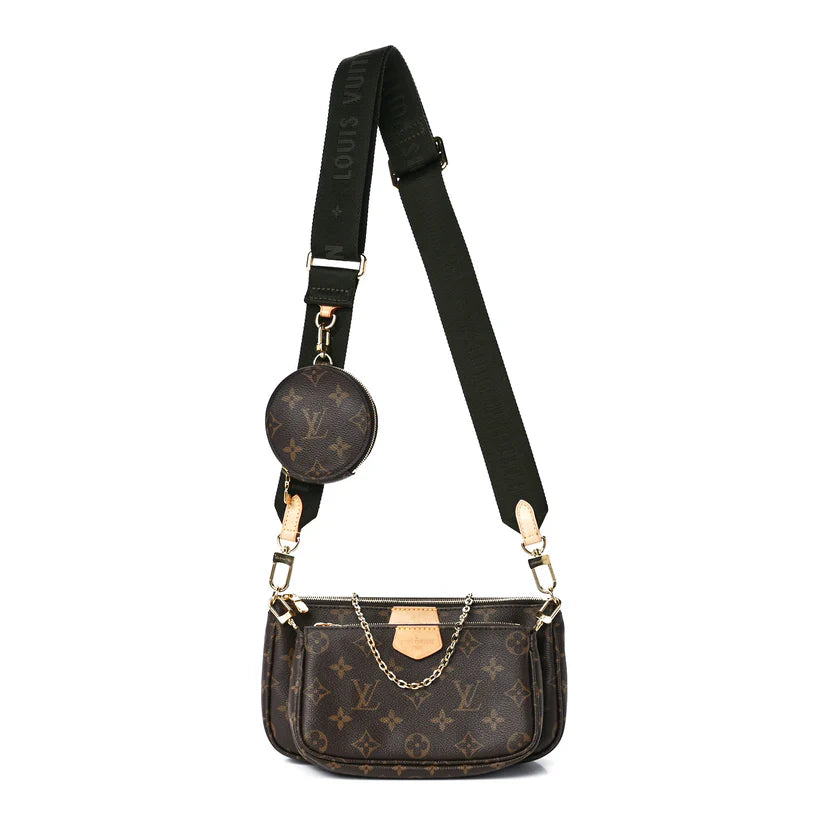 Louis Vuitton Monogram Multi Pochette With Green Strap