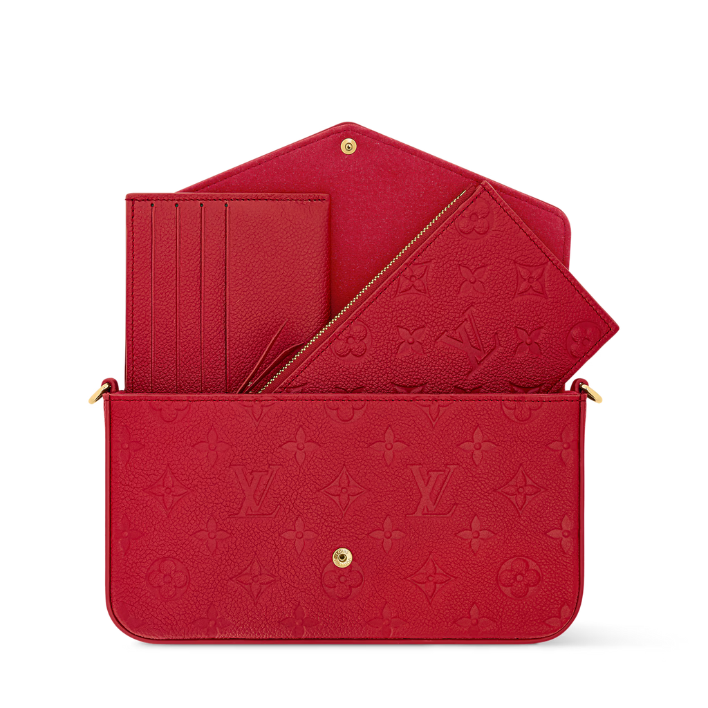 Louis Vuitton Red Pochette Félicie Monogram Empreinte