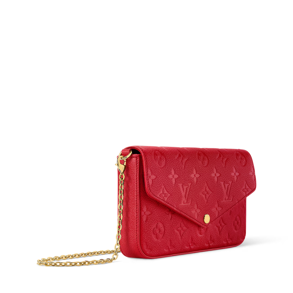 Louis Vuitton Red Pochette Félicie Monogram Empreinte