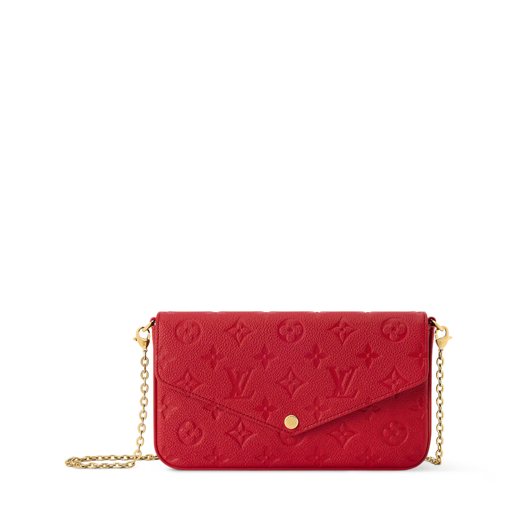 Louis Vuitton Red Pochette Félicie Monogram Empreinte