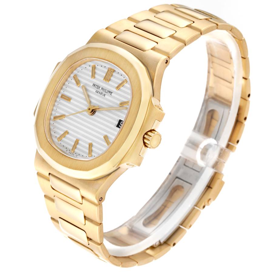 Patek Philippe Nautilus Yellow Gold White Dial Men's Watch