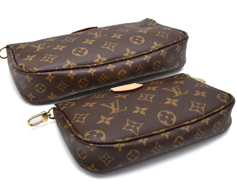 Louis Vuitton Monogram Multi Pochette With Pink Strap