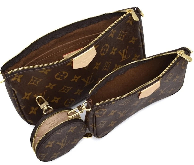 Louis Vuitton Monogram Multi Pochette With Pink Strap