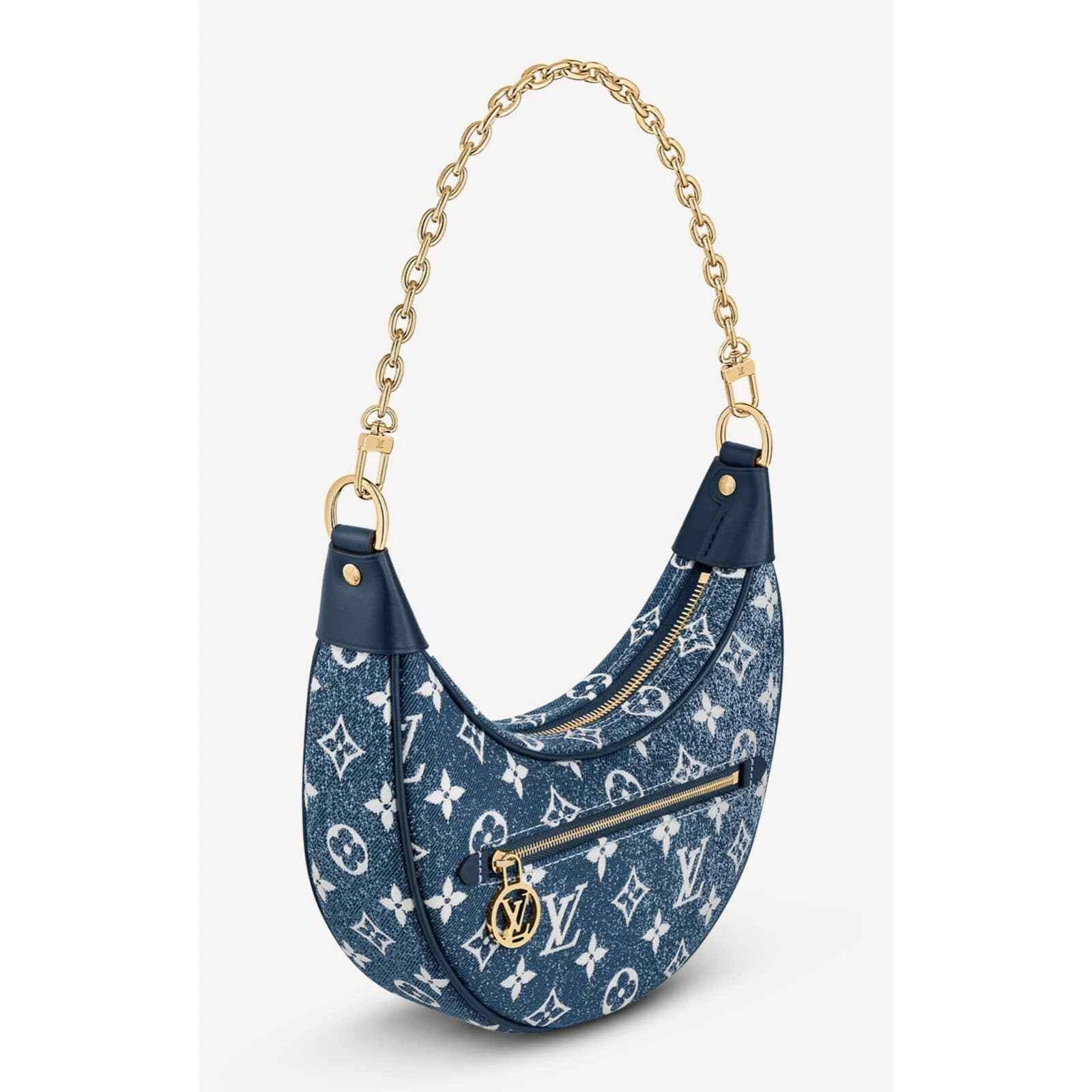 Louis Vuitton Blue Denim Loop Monogram Bag