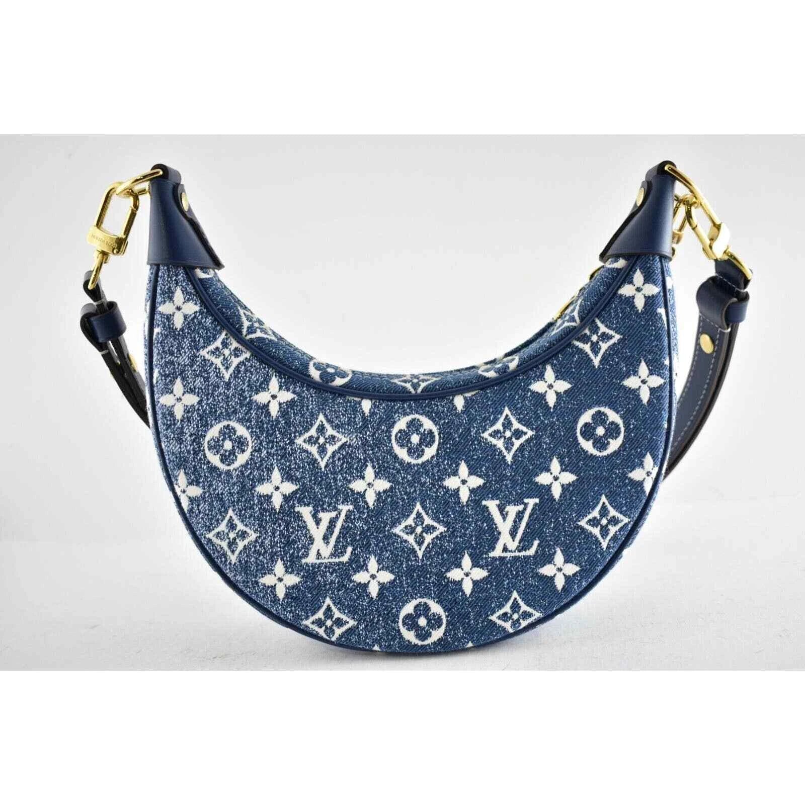 Louis Vuitton Blue Denim Loop Monogram Bag