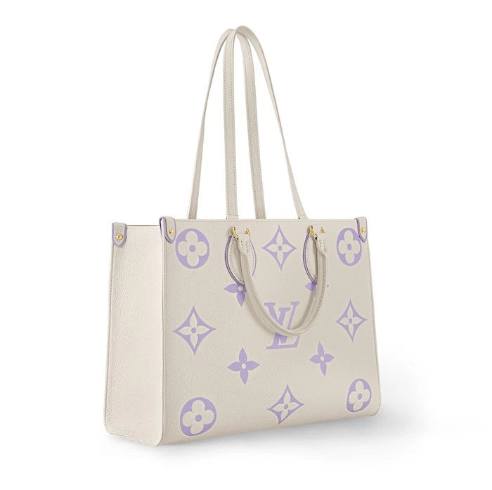 Louis Vuitton White Purple OnTheGo Tote Monogram