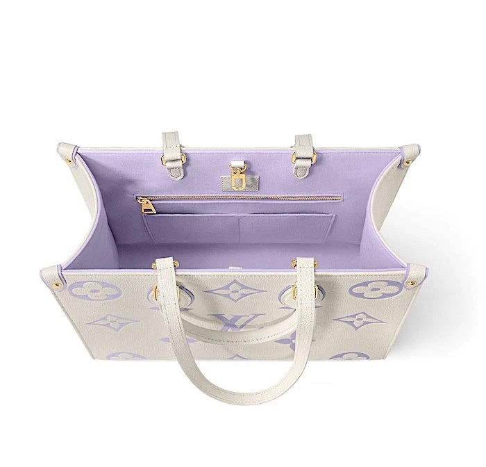 Louis Vuitton White Purple OnTheGo Tote Monogram