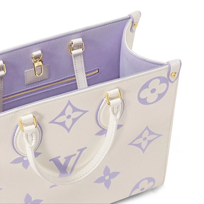 Louis Vuitton White Purple OnTheGo Tote Monogram